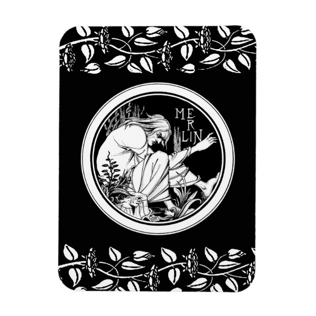 Magnet Flexible Merlin imaginaire Art Nouveau (Vertical)
