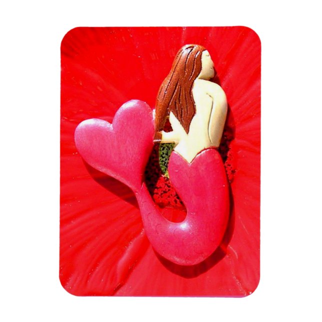 Magnet Flexible mermaid à queue rouge (Vertical)