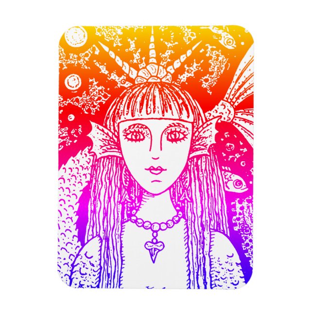 MAGNET FLEXIBLE MERMAID GOTHIQUE, SIREN DE MER NOIRE IMAGINAIRE WH (Vertical)