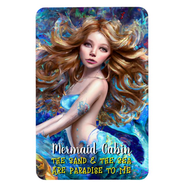 Magnet Flexible Mermaid Sea Goddess Nymph Siren Cruise Room Porte (Vertical)