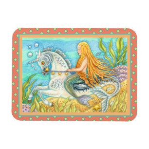 MAGNET FLEXIBLE MERMAID & SEA STALLION, UNICORN D'IMAGINAIRE WHIMS
