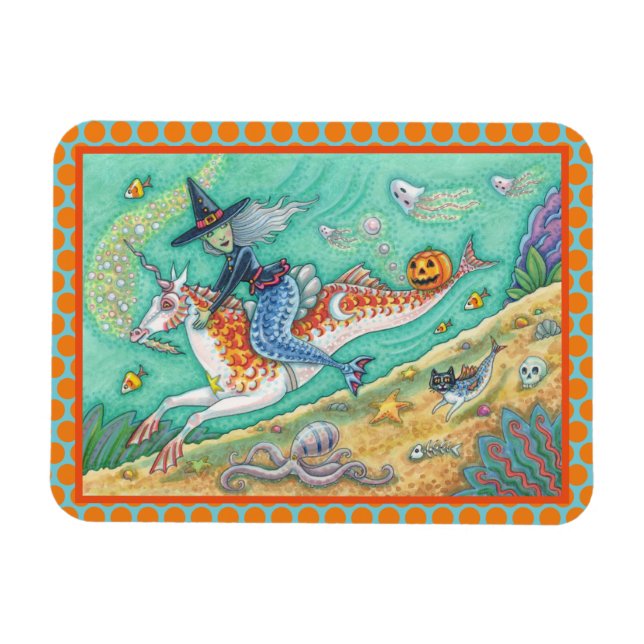 MAGNET FLEXIBLE MERMAID WITCH, HALLOWEEN MERHORSE IMAGINAIRE MAGNE (Horizontal)