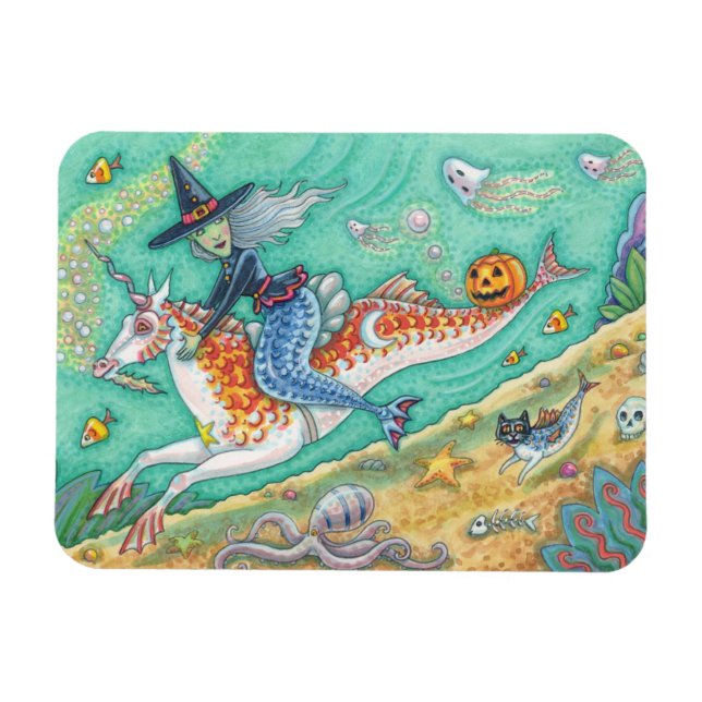 MAGNET FLEXIBLE MERMAID WITCH, HALLOWEEN MERHORSE IMAGINAIRE MAGNE (Horizontal)