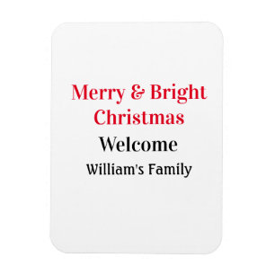 Magnet Flexible Merry Bright Christmas ajouter nom de famille bien