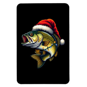Magnet Flexible Merry Fishmas Père Noël Pêcheurs amoureux Drôle Pê