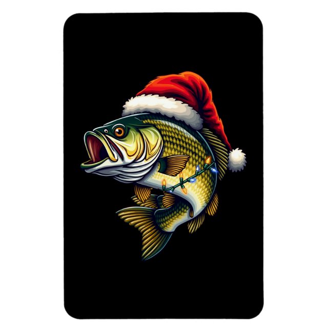 Magnet Flexible Merry Fishmas Père Noël Pêcheurs amoureux Drôle Pê (Vertical)
