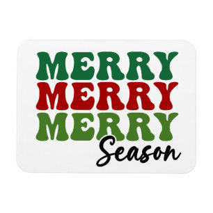 Magnet Flexible Merry Merry Merry Saison - Retro Holiday Art