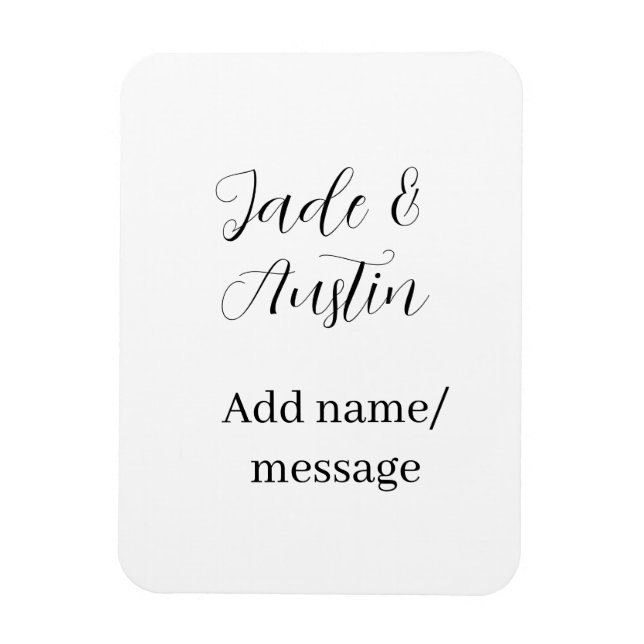 Magnet Flexible Message de nom de couple de mariage date romantiqu (Vertical)