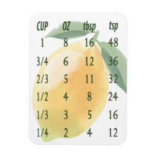 Magnet Flexible Mesure de la cuisine commune Aquarelle Citron