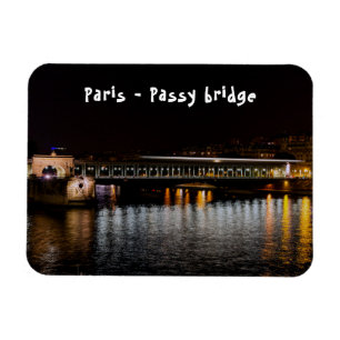 Magnet Flexible Metro crossing Bir-Hakeim bridge at night