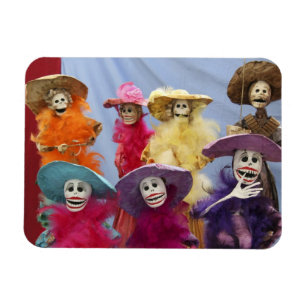 Magnet Flexible Mexique. Catrinas squelettiques, figures célébrant