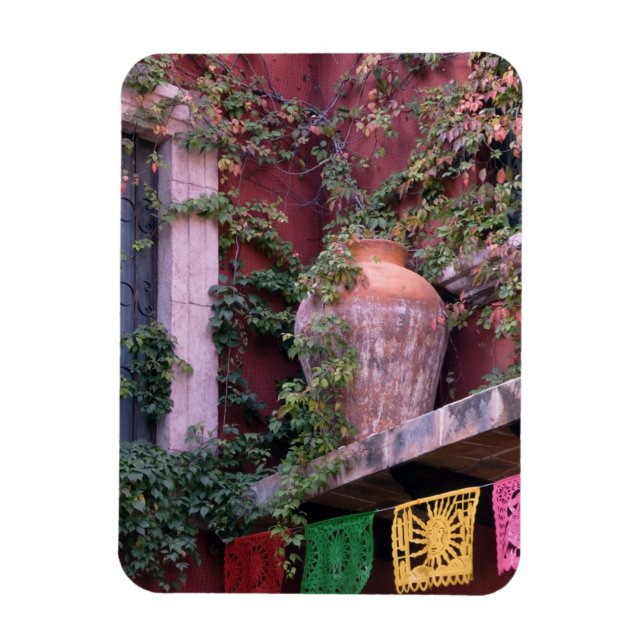 Magnet Flexible Mexique, San Miguel de Allende, Lierre, pot en arg (Vertical)