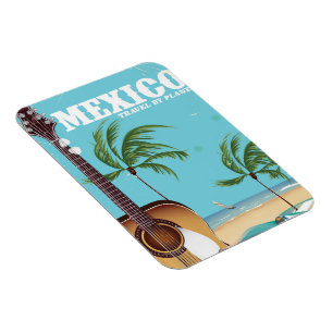 Magnet Flexible Mexique - Voyage par avion affiche Voyage