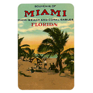Magnet Flexible Miami Beach vintage, la Floride, Etats-Unis -