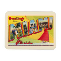 Miami Florida FL Vintage Grande Lettre Carte posta