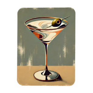 Magnet Flexible Mid Century Modern 1 Peinture de Martini aux olive