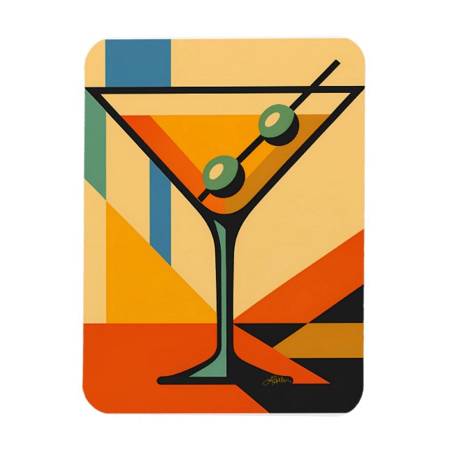 Magnet Flexible Mid Century Modern Sunrise Bauhaus Martini (Vertical)