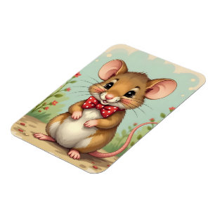 Magnet Flexible Mignon adorable petite souris avec cravate
