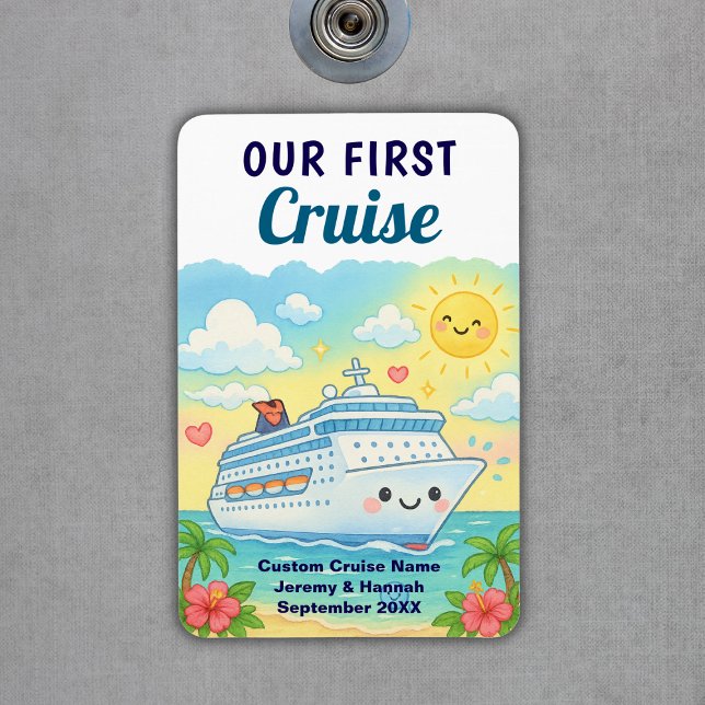 Magnet Flexible Mignon Notre Première Croisière Porte de Cabine (Cute Custom Our First Cruise Stateroom Cabin Door Magnet
)