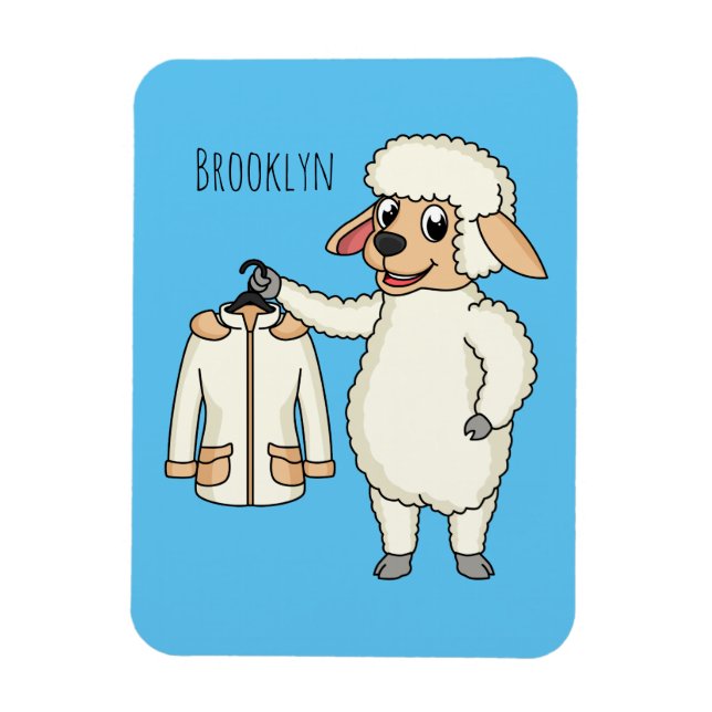 Magnet Flexible Mignonne brebis avec blouson (Vertical)