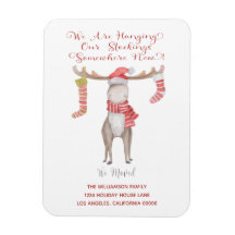 Mignonne orignal de Noël Nous avons déménagé Vacan