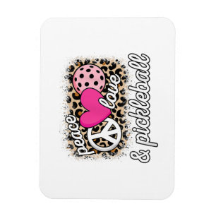 Magnet Flexible Mignonne Peace Love Pickleball Player Funny Pickle