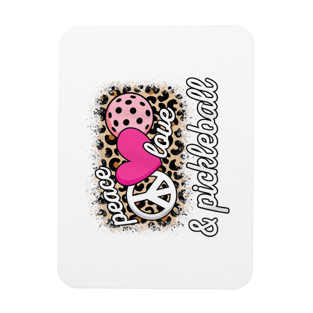 Magnet Flexible Mignonne Peace Love Pickleball Player Funny Pickle (Vertical)