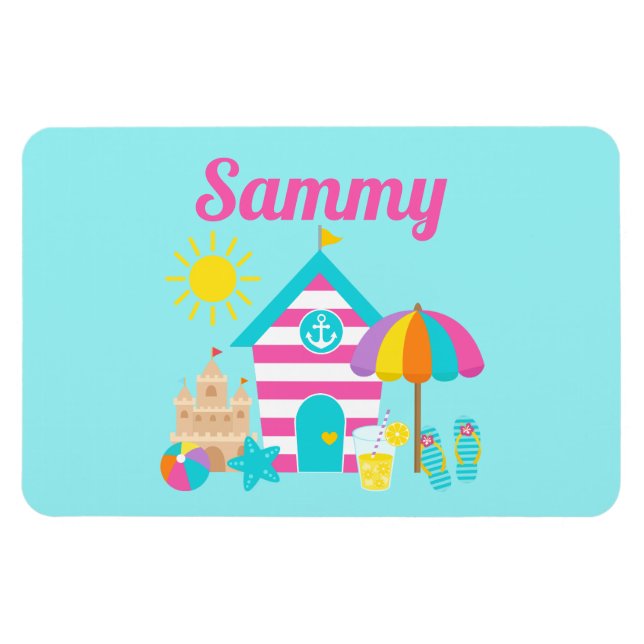 Magnet Flexible Mignons Enfants Plage Été Amusant (Horizontal)