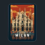 Magnet Flexible Milan Italie Duomo di Milano Travel Art Vintage<br><div class="desc">Design vectoriel de Milan. Milan,  métropole du nord de la Lombardie italienne,  est une capitale mondiale de la mode et du design.</div>