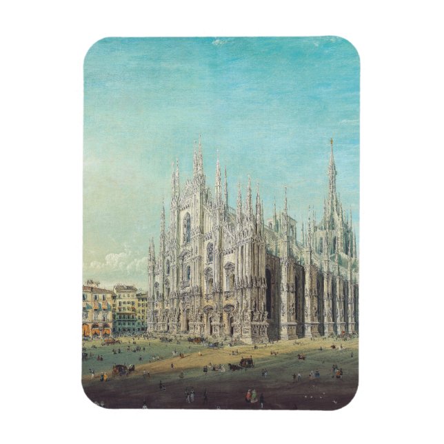 Magnet Flexible Milan Piazza del Duomo années 1850 par Carlo Bosso (Vertical)