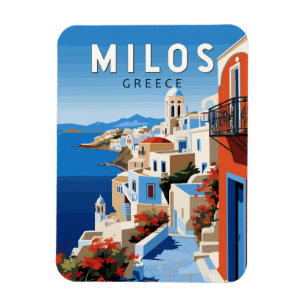Magnet Flexible Milos Grèce Travel Art Vintage