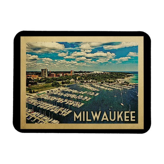 Magnet Flexible Milwaukee Wisconsin Vintage voyage (Horizontal)