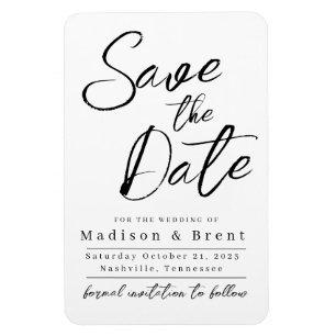 Magnet Flexible Mimaliste Simple Non Photo Mariage Annouement
