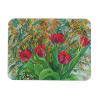 Mimosa et Tulipes, Fleurs de Printemps, Peinture F
