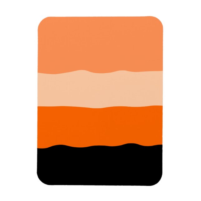 Magnet Flexible Mini-bandes orange et noir ondulé (Vertical)