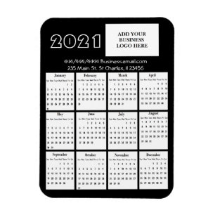 Magnet Flexible Mini Calendrier 2021 Réfrigérateur Logo d'entrepri