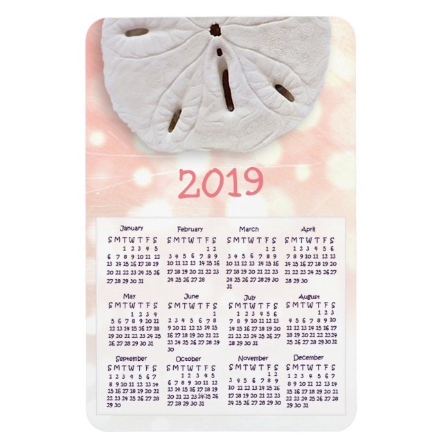 Magnet Flexible Mini calendrier des aimants de sable de corail (Vertical)