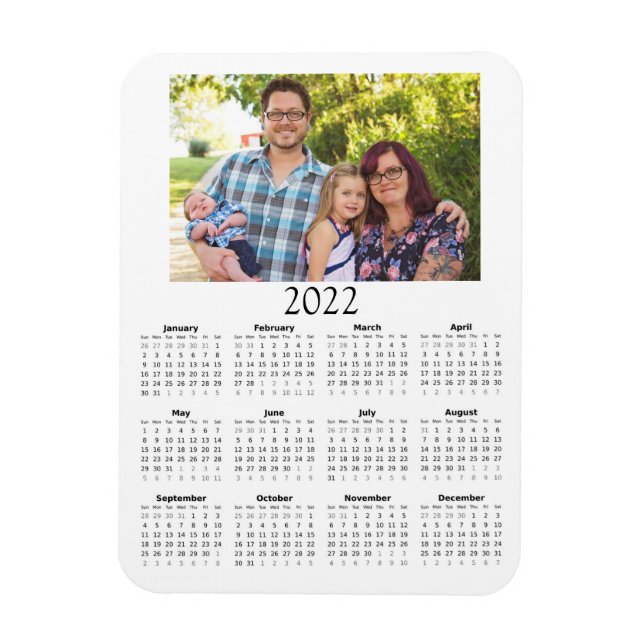 Magnet Flexible Mini calendrier photo Customisé 2022 (Vertical)