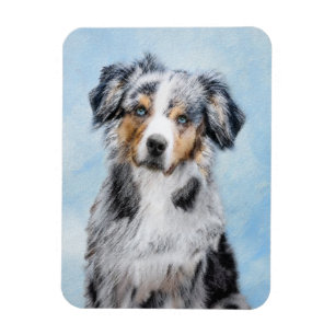 Magnet Flexible Miniature American Shepherd Painting - Dog Art