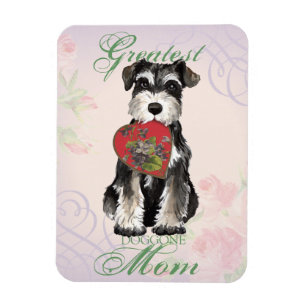 Magnet Flexible Miniature Schnauzer Heart Maman
