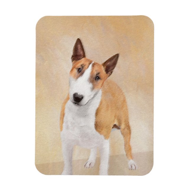 Magnet Flexible Miniature Taureau Terrier Peinture - Joli Original (Vertical)