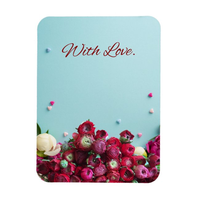 Magnet Flexible Minimal Floral Greeting Card – With Love Botanical (Vertical)