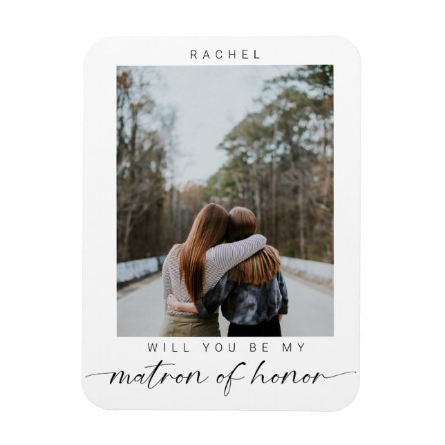 Magnet Flexible Minimal Serez-vous mon chef d'honneur Photo Chic (Vertical)