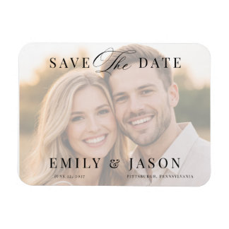 Magnet Flexible Minimalist Elegant Script Save the Date Card