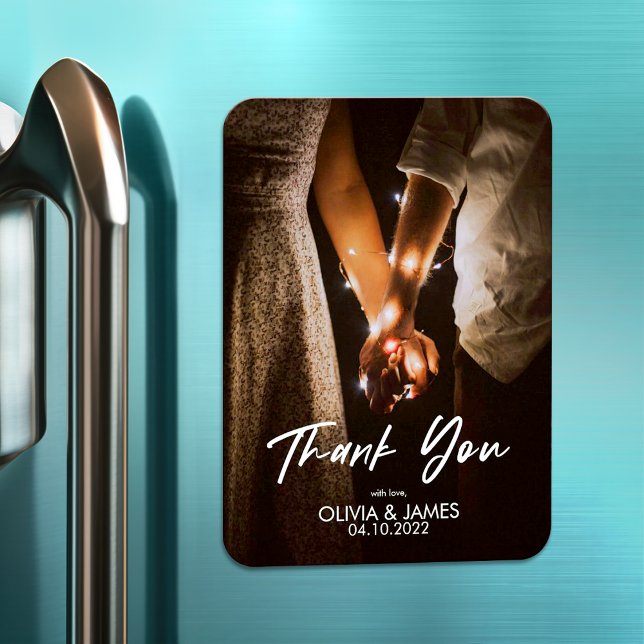 Magnet Flexible Minimalist Modern Elegant Photo Thank You Memorial (Créateur téléchargé)