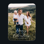 Magnet Flexible Minimum moderne 1 photo Noël élégant script<br><div class="desc">Vacances de Noël minimes et modernes.</div>