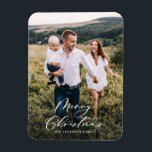 Magnet Flexible Minimum moderne 1 photo Noël élégant script<br><div class="desc">Vacances de Noël minimes et modernes.</div>