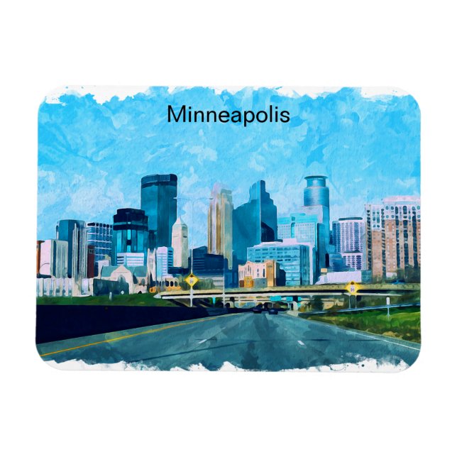 Magnet Flexible Minneapolis Minnesota Travel Skyline (Horizontal)