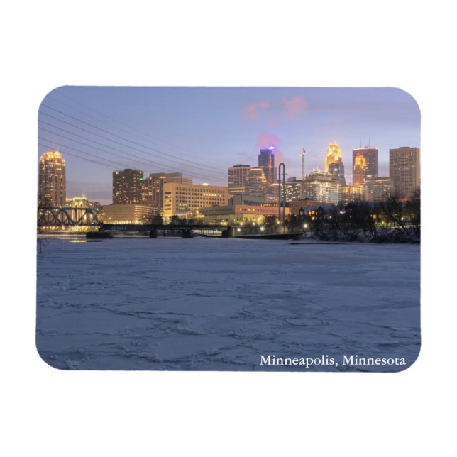 Magnet Flexible minneapolis skyline and frozen mississippi river (Horizontal)