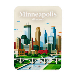 Magnet Flexible Minneapolis Skyline États-Unis